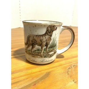 Vintage Golden Retriever Coffee Cup Mug Hunting Duck Brown Dot Speckled